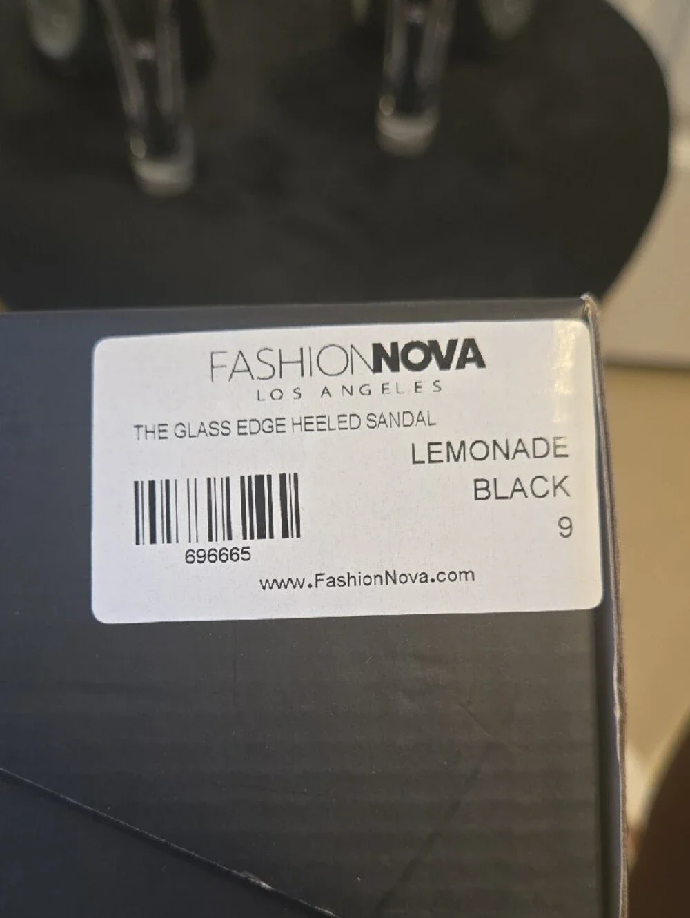 Fashion Nova Clear Strap Black Wedge Heels
